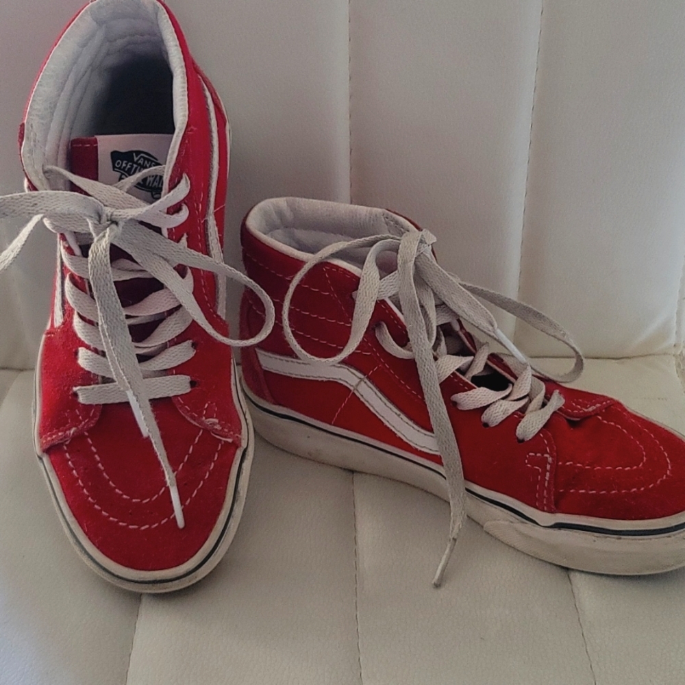 Old skool red hightop vans